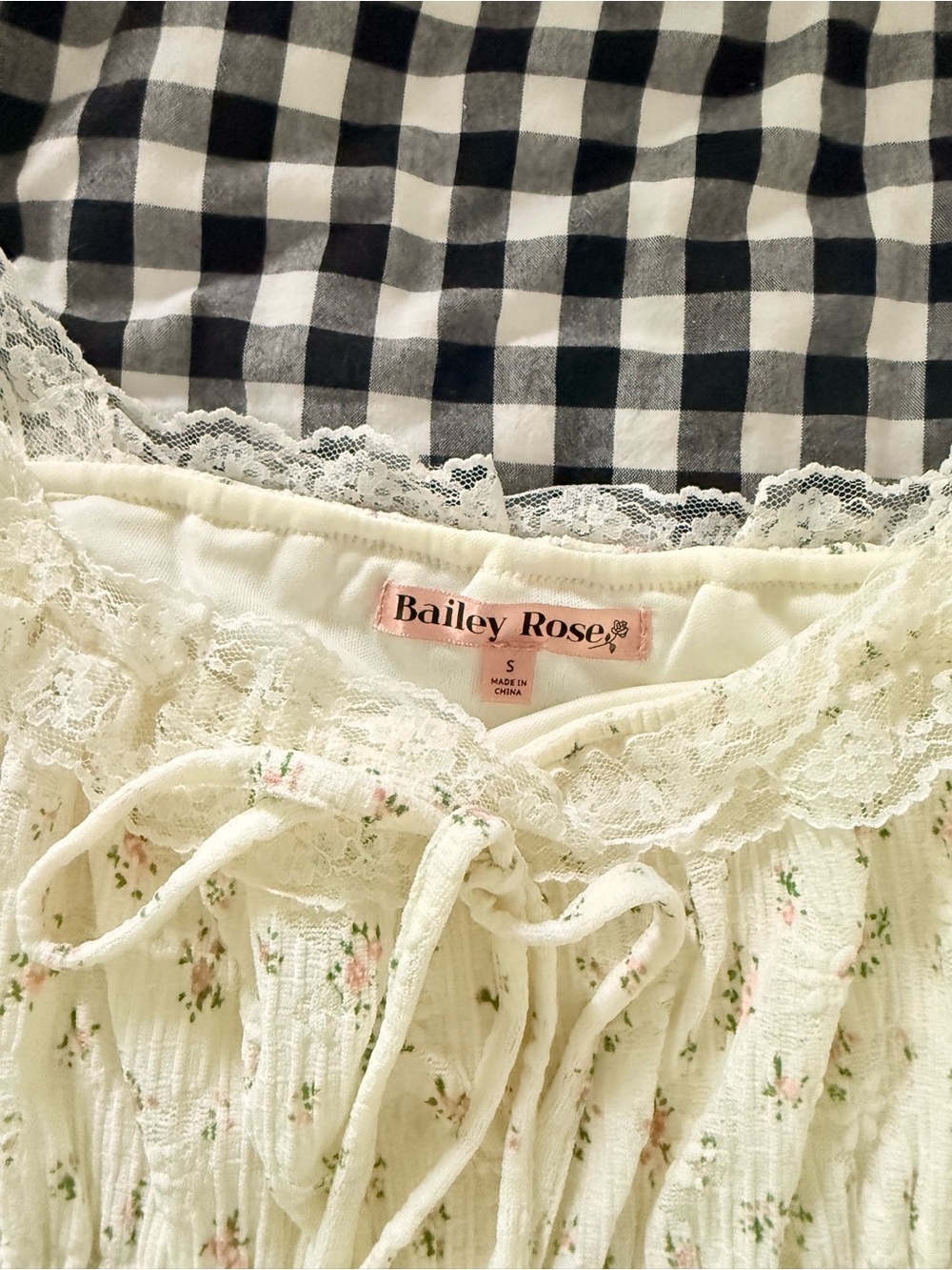 Cream Floral Lace-Trim Smocked Camisole - Picture 2 of 2